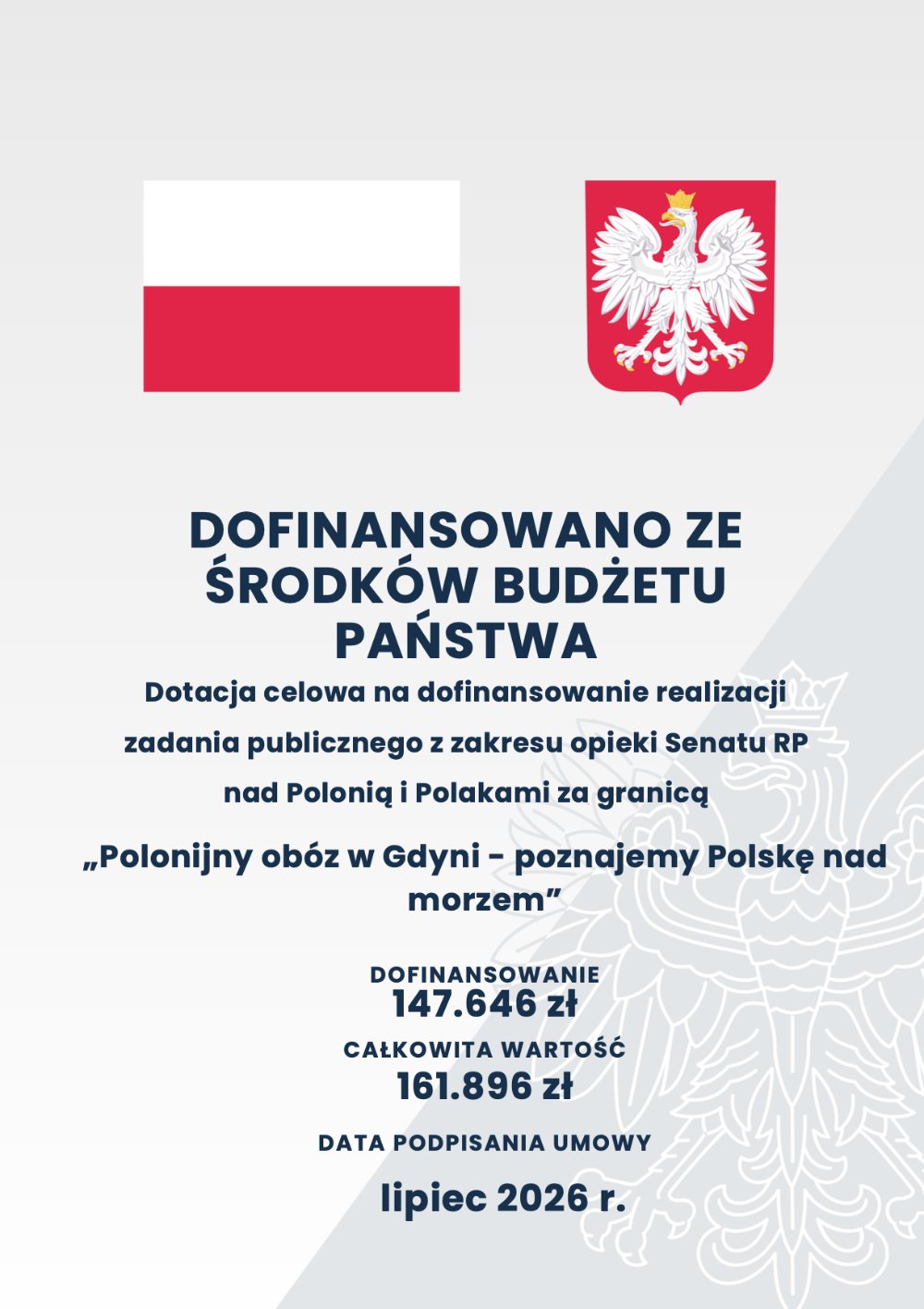 Informacja o dofinansowaniu ze środków budżetu państwa – Kancelaria Senatu
